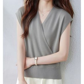 솔리드 브이랩 니트티셔츠 9F4509_P424565665