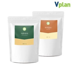 말린 건 대추야자 1kg + 브라질 너트 넛 1kg