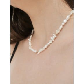 Wave Freshwater Pearl & Coral Necklace