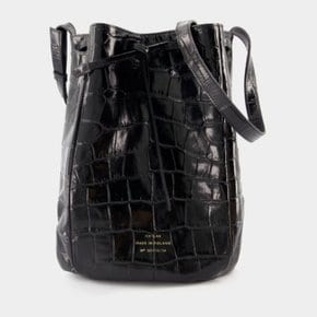 [해외배송] 시라크 미디엄 숄더백 Medium Bucket Bag Glossy Black Crocodile