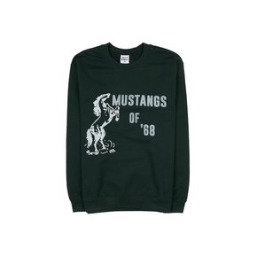 [와일드 동키] 무스탕 코튼 맨투맨 FR MUSTANGS FOREST GREEN