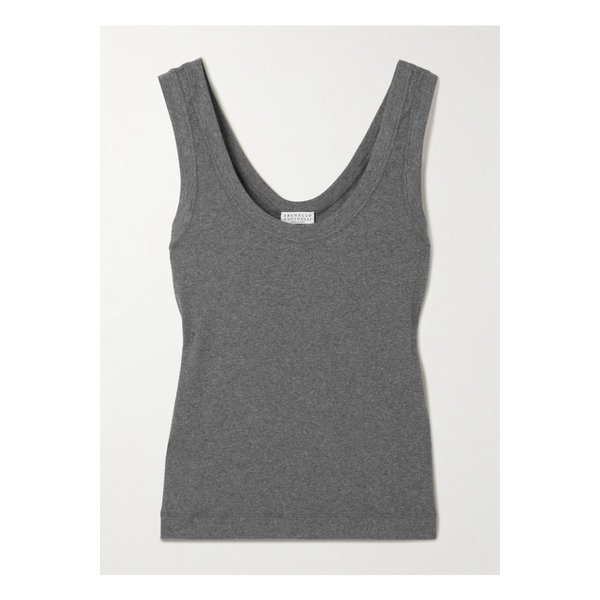 브루넬로쿠치넬리 골지 코튼 혼방 저지 탱크 그레이 46376663162898534