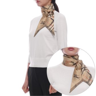 버버리 [부산점] 26SS 여성 체크 실크 스카프 (8119960 SAND 26S)