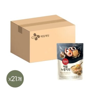 CJ제일제당 햇반죽 해물누룽지죽 420g x21개 비비고죽 리뉴얼