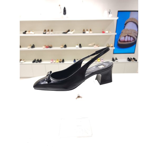 [부산점] [바바라] 스퀘어 토 5cm 리본 슬링백 힐 BBI201