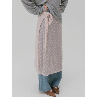 멜로토리 블루밍 시폰 랩 스커트 (딥핑크)