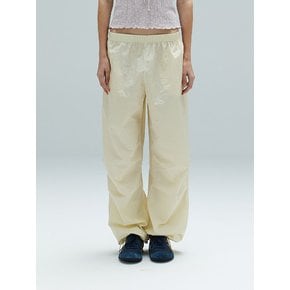 ZOE GLOSSY PARACHUTE PANTS - CREAM