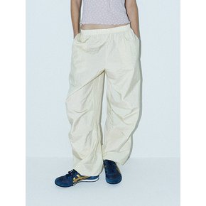 ZOE GLOSSY PARACHUTE PANTS - CREAM