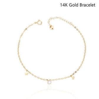 미니아트 14K GOLD 정품 아모로소 레이어드 데일리 두줄 체인 팔찌