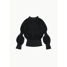 CFCL 24FW fluted mohair top, black