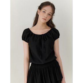 Cap sleeve string blouse (black)