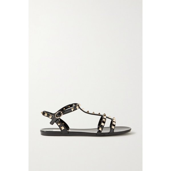 락스터드 고무 샌들 블랙 25185454456143932