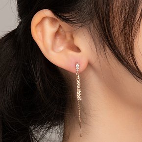 14k 클레오 컷팅 드롭 금 귀걸이