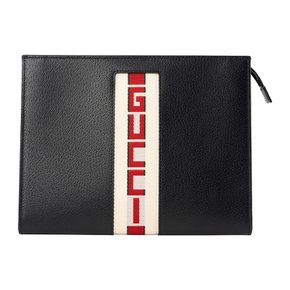 GUCCI 구찌 클러치 세컨드 백 475316 CWGSN 1094 LEATHER POUCH 블랙 블랙 []