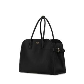 PRADA  Black leather shopping bag BLACK