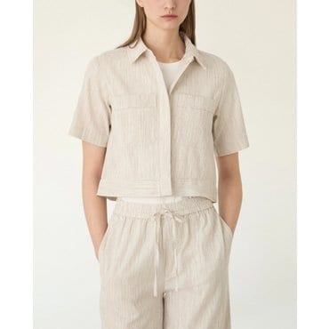 DKNY (30%시즌오프)린넨 스트라이프 셔츠 (DW2F3WBL072C)