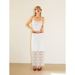 ROSE COSAGE LACE LONG SKIRT_WHITE