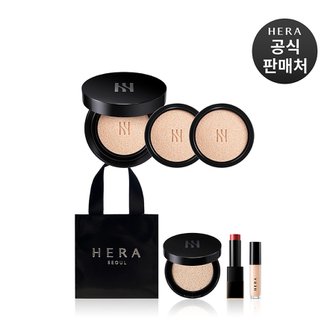 헤라 [내일도착/단독]헤라 블랙쿠션 파운데이션 디럭스 (본품+리필2/미니쿠션+립+컨실러)