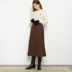 W54 cutting long skirts brown