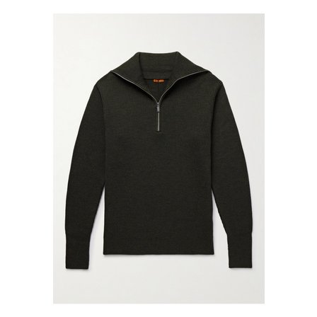 바레나 골지 울 하프집업 스웨터 그린 46376663162872006