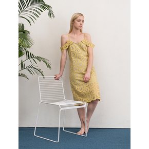 [Re;Collection] Yellow Flower Lace Slip Dress