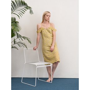 [Re;Collection] Yellow Flower Lace Slip Dress