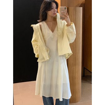 퀸스래빗 [루피타PICK]Blurry V-Neck Layered Midi Dress