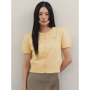 퍼프 라운드넥 가디건_Yellow