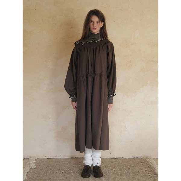 [단독] Lace smoking dress_Brown