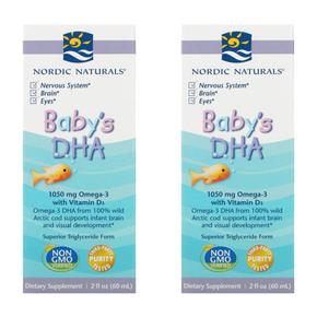 [해외직구] Nordic Naturals 노르딕내추럴 베이비 DHA 비타민 D3 1050mg 60ml 2팩