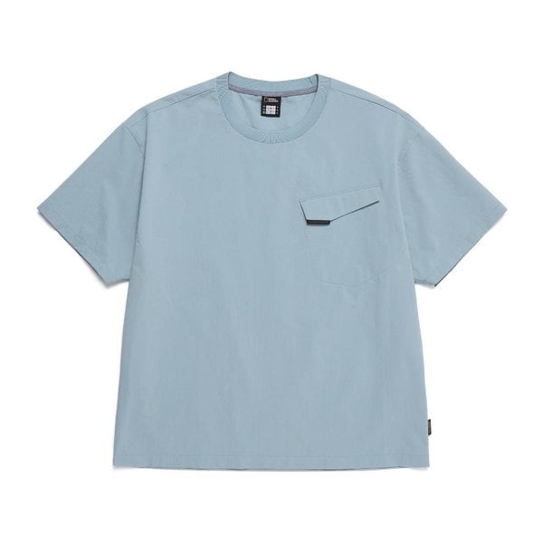 [여주점] N252MTS320 어반 시티 우븐 세미오버핏 티셔츠 STEEL BLUE
