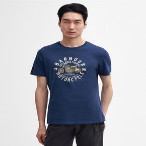 [24SS][Barbour] 네이비 남성 B.Intl Spirit 반팔 티셔츠 (URTS4E011N2)