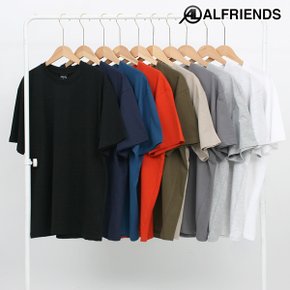 16수 세미오버핏 반팔티 무지 면 빅사이즈 티셔츠