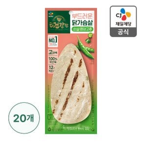 [소비기한:25년5월4일까지][본사배송][냉장] 더건강한 닭가슴살 순살 청양고추 100g X 20개