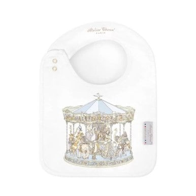 Satin bib - Carousel Blue