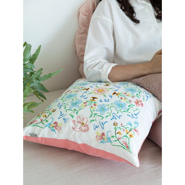 Floral Leaf Cushion Cover