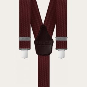 이태리 부르끌레 멜빵 신축성 Y자형 STRIPED SATIN BURGUNDY - YR36CG438RS