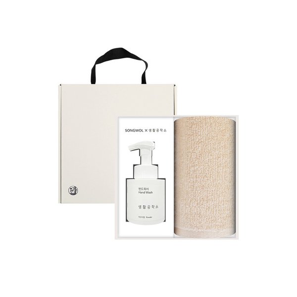모나코 30수 세면타올 130g 1매 + 생활공작소 핸드워시250ml 선물세트 답례품