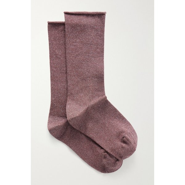 브루넬로쿠치넬리 메탈릭 캐시미어 블렌드 앵클 삭스 버건디 46376663163081501