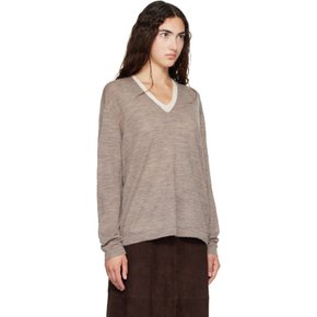그레이 파인 로우 브이넥 스웨터 AW26T3014Y324 Grey Melange Gm01