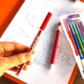 PF 빨간 채점펜 노크식 채점용 색연필 2mm (16개)