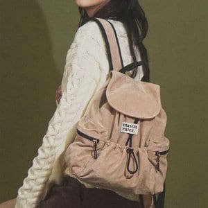 마스마룰즈 [11/25예약배송]mini ver. Suede flap backpack _ Beige