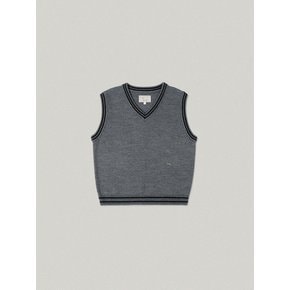 LINE KNIT VEST [GRAY]