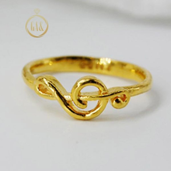 [가앤] 24k순금 유광 멜로디 높은음자리표 반지 2.625g