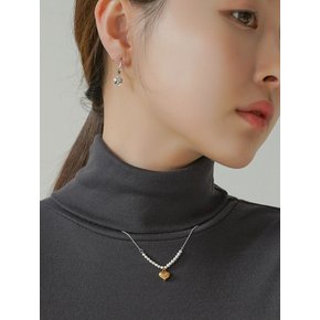 [Silver925] Angers two-tone heart necklace