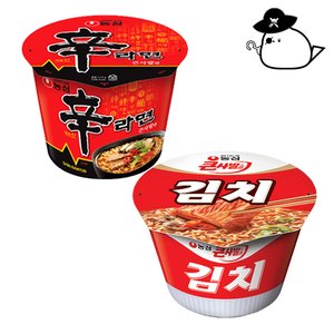  선물) 농심 신라면 큰사발 114g 8입 + 김치 큰사발 112g 8입