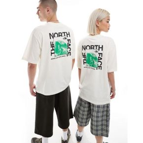 하프 돔 포토 백프린트 오버핏 반팔 티셔츠 화이트