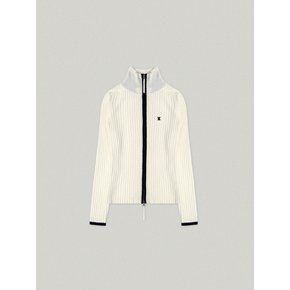 LINE TWO WAY ZIP UP KNIT [IVORY]