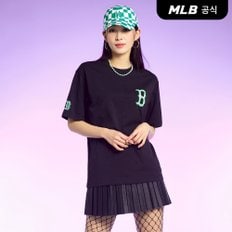 [코리아공식]체커보드 클리핑 로고 오버핏 반팔 티셔츠 BOS (Black)