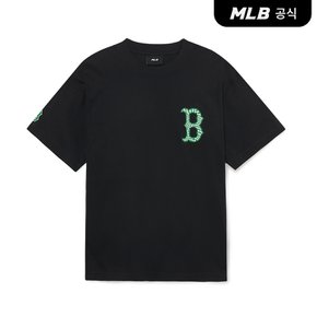 [코리아공식]체커보드 클리핑 로고 오버핏 반팔 티셔츠 BOS (Black)